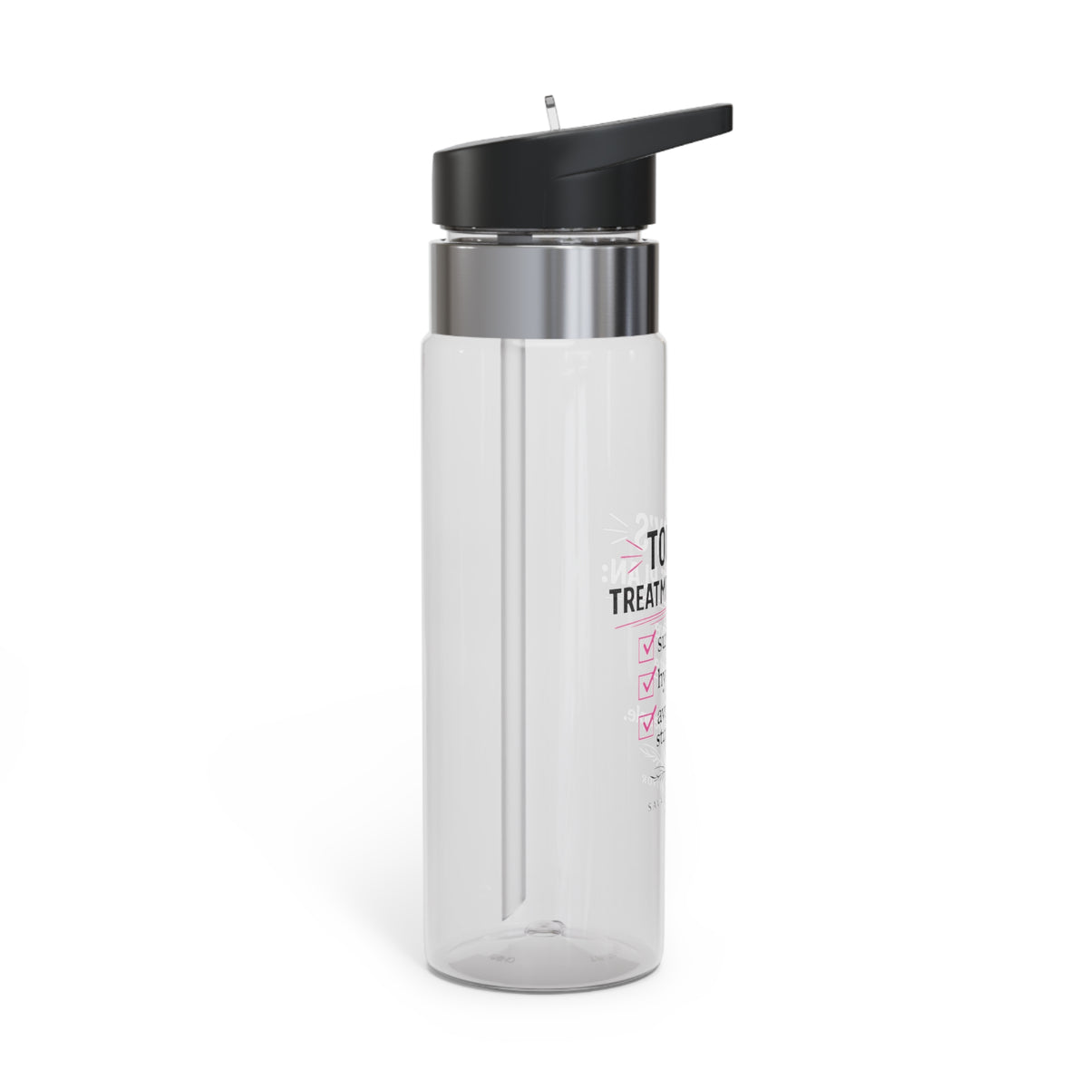 Today’s Treatment Plan Checklist Water Bottle | Dark Humor Cancer Care Tumbler