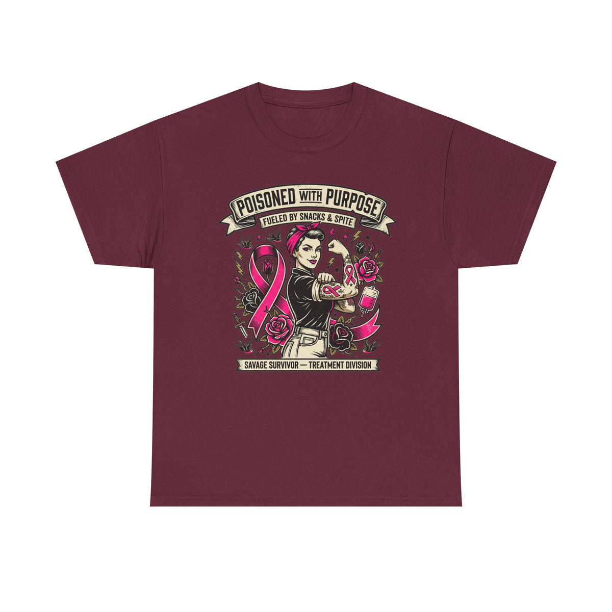 Poisoned With Purpose Cancer Survivor Shirt – Fueled by Snacks & Spite Unisex Tee