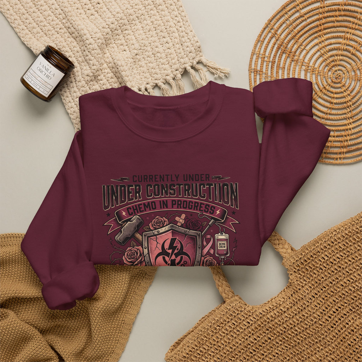 Chemo in Progress Cancer Fighter Sweatshirt – Active Treatment Survivor Crewneck