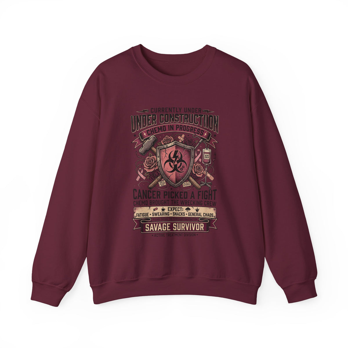 Chemo in Progress Cancer Fighter Sweatshirt – Active Treatment Survivor Crewneck
