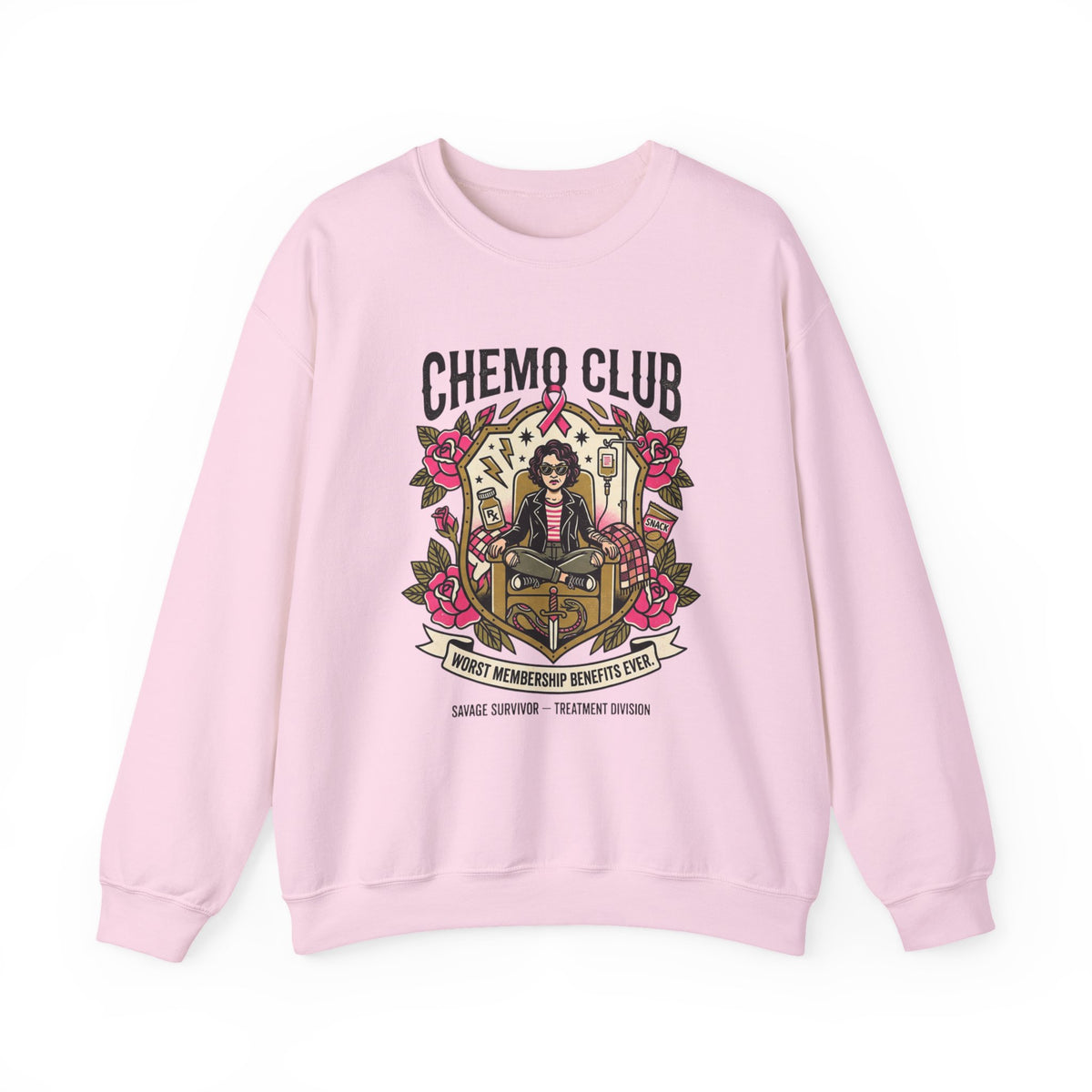 Chemo Club Crewneck Sweatshirt – Worst Membership Benefits Ever | Cancer Survivor Sweatshirt