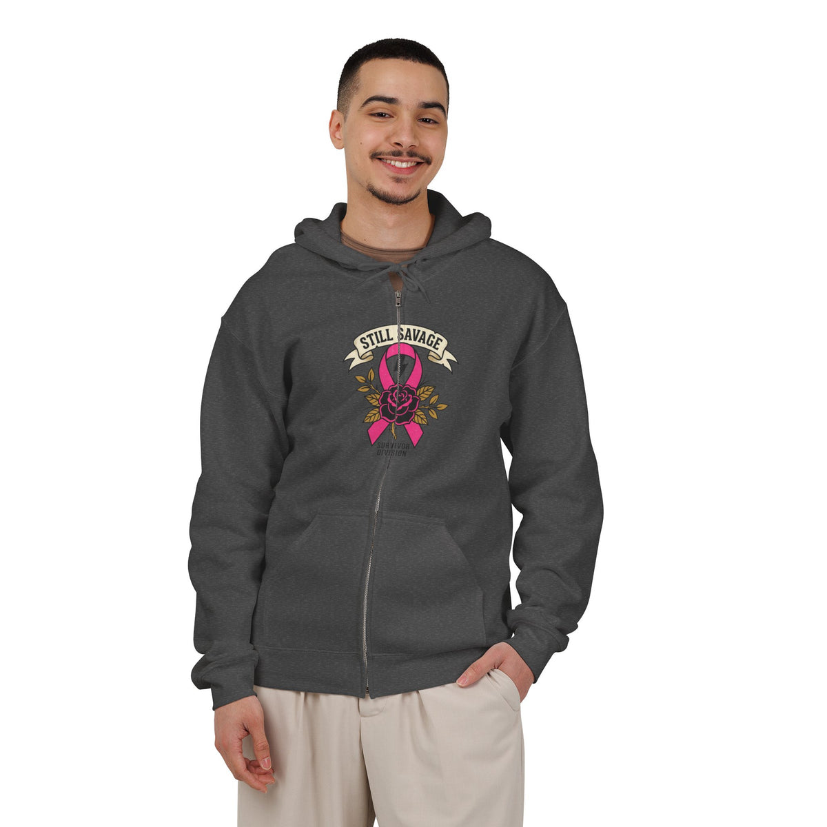 Badass Cancer Fighter, Lame Chemo Hoodie | Savage Survivor Zip-UpUnisex