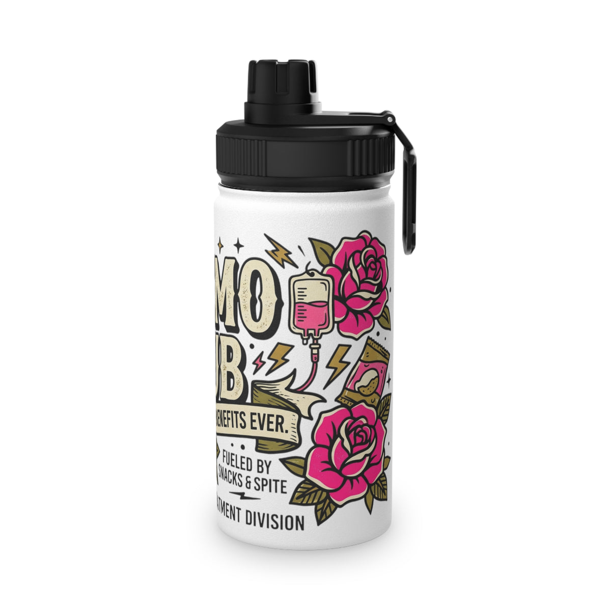 Chemo Club Water Bottle – Worst Membership Benefits Ever | Cancer Treatment GiftStainless