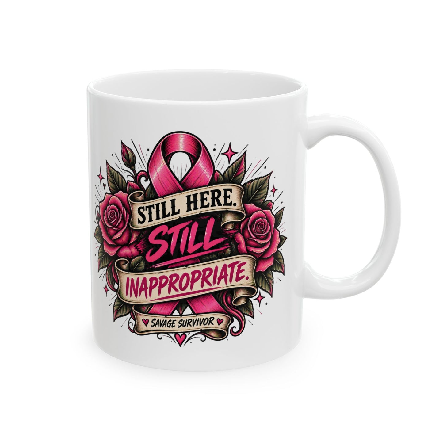 Stay Strong Rose Tattoo mug | Ceramic Mug