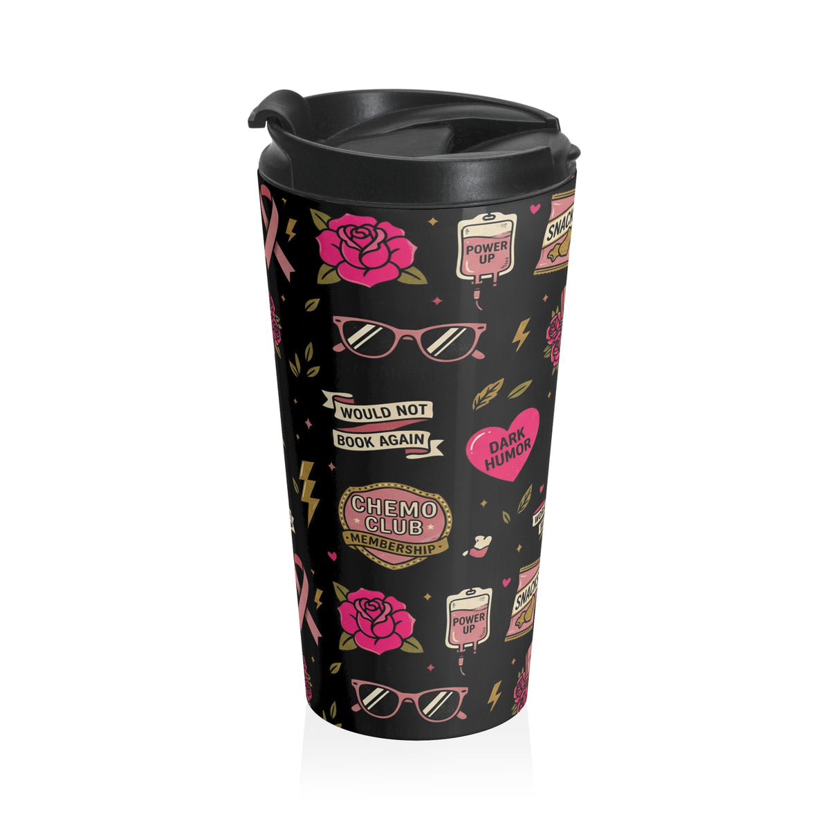 Stainless Chemo Club Travel Mug – Zero Stars, Would Not Book Again | Cancer Survivor Gift