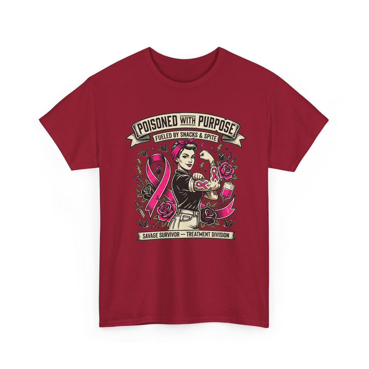 Poisoned With Purpose Cancer Survivor Shirt – Fueled by Snacks & Spite Unisex Tee