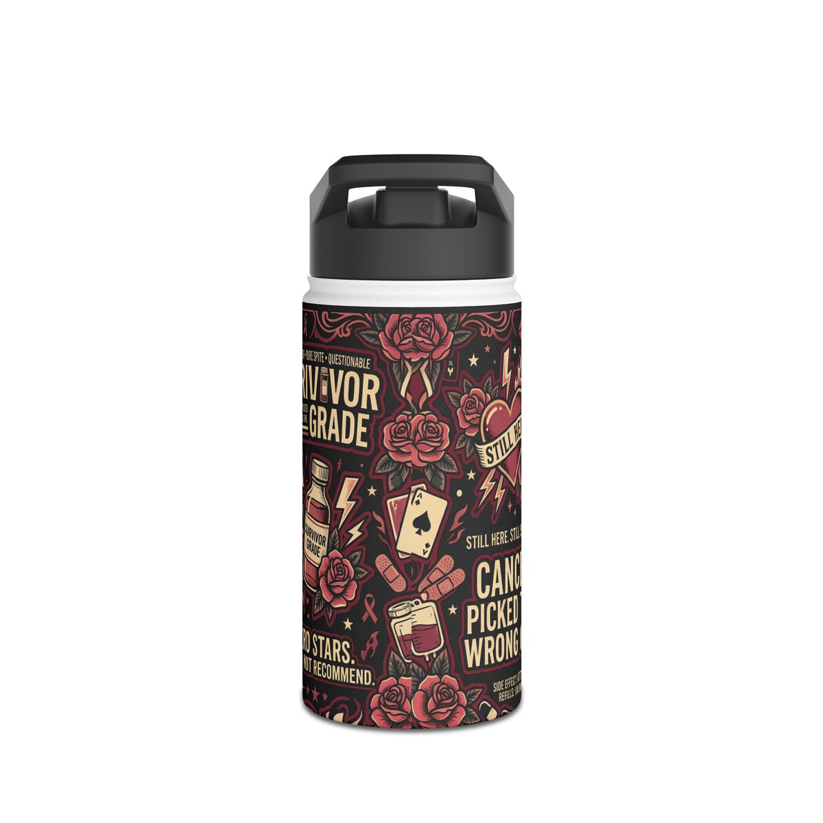 Savage Survivor Cancer Survivor Tumbler – Dark Humor Insulated Travel CupStainless