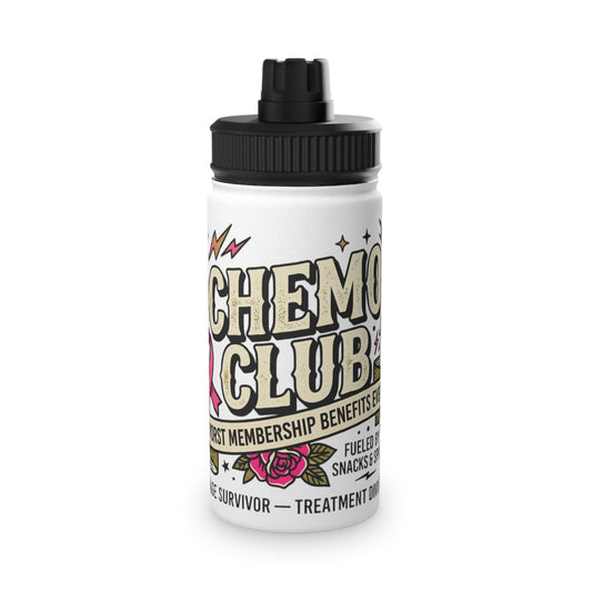 Chemo Club Water Bottle – Worst Membership Benefits Ever | Cancer Treatment GiftStainless