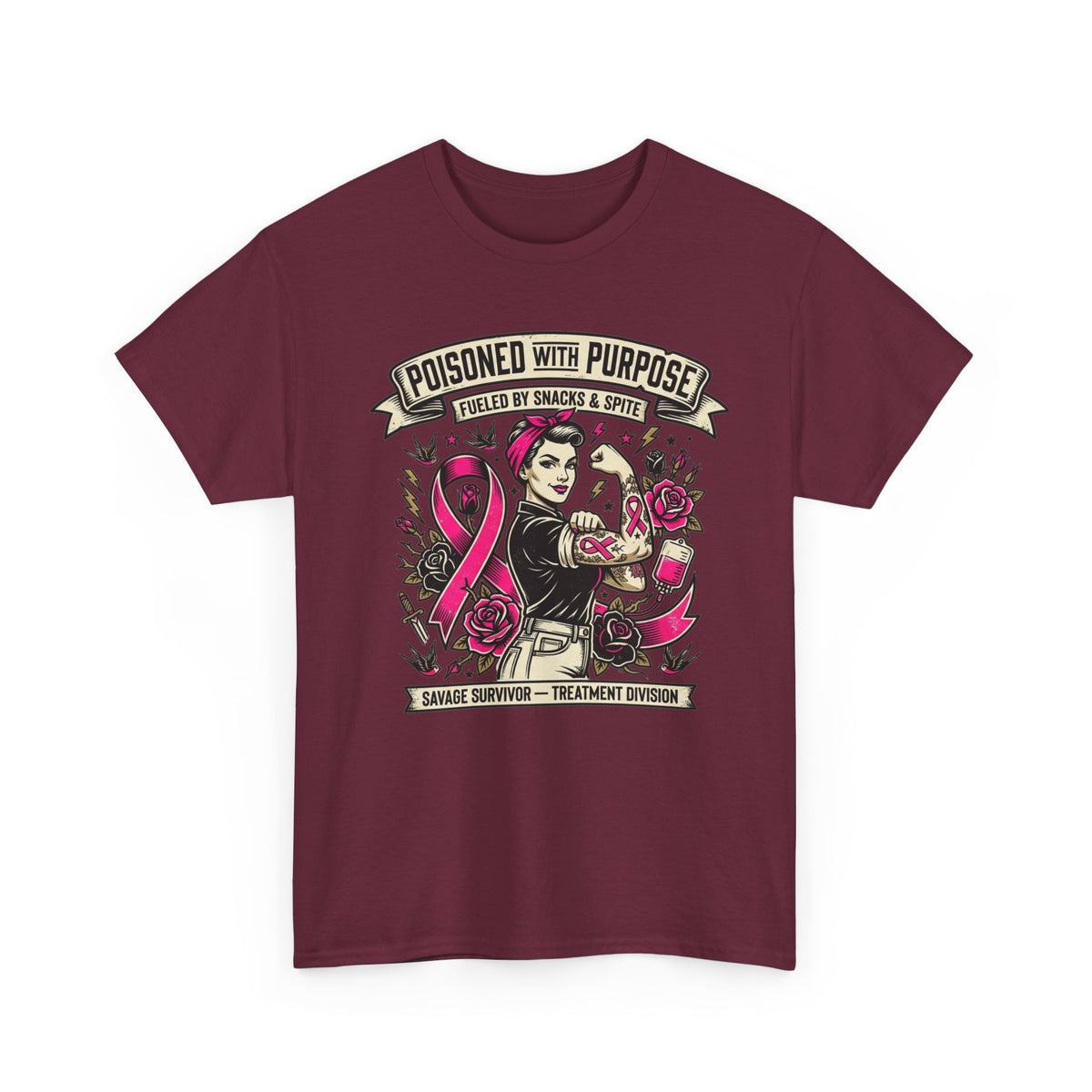 Poisoned With Purpose Cancer Survivor Shirt – Fueled by Snacks & Spite Unisex Tee