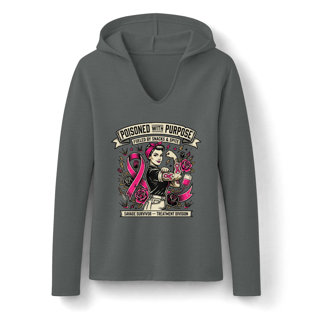 Poisoned With Purpose | Women’s Cancer Fighter Lightweight Hoodie