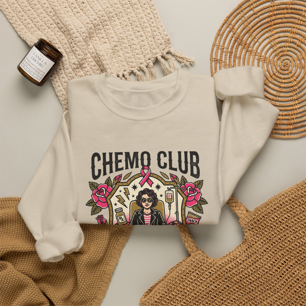 Chemo Club Crewneck Sweatshirt – Worst Membership Benefits Ever | Cancer Survivor Sweatshirt