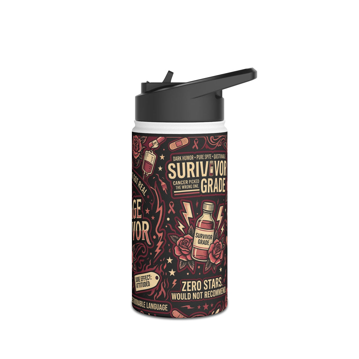 Savage Survivor Cancer Survivor Tumbler – Dark Humor Insulated Travel CupStainless