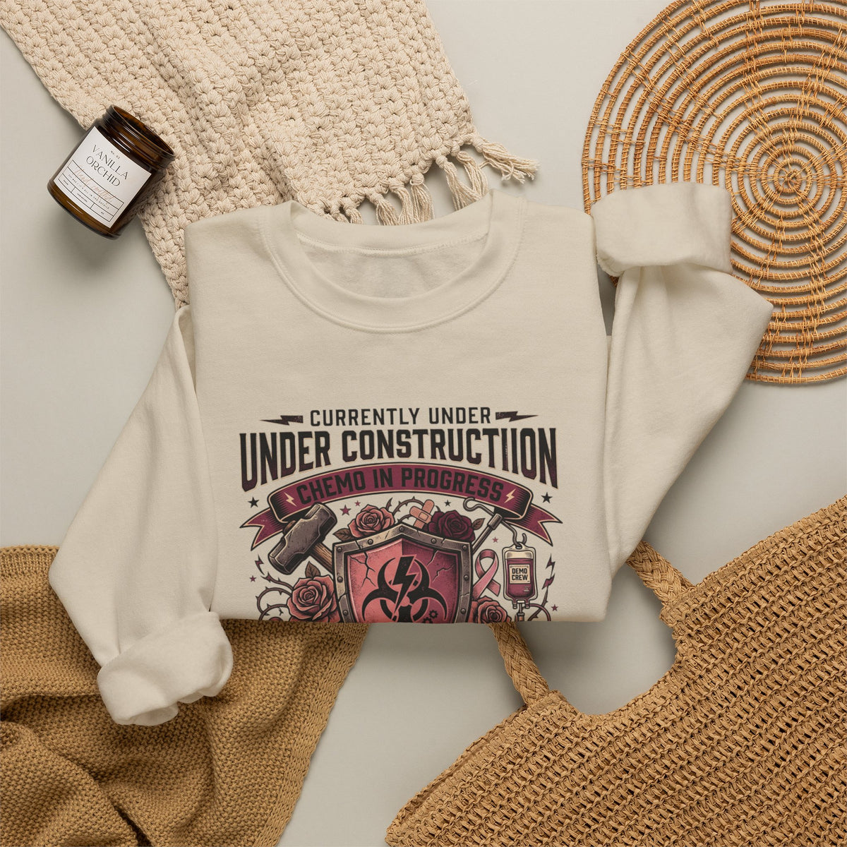 Chemo in Progress Cancer Fighter Sweatshirt – Active Treatment Survivor Crewneck