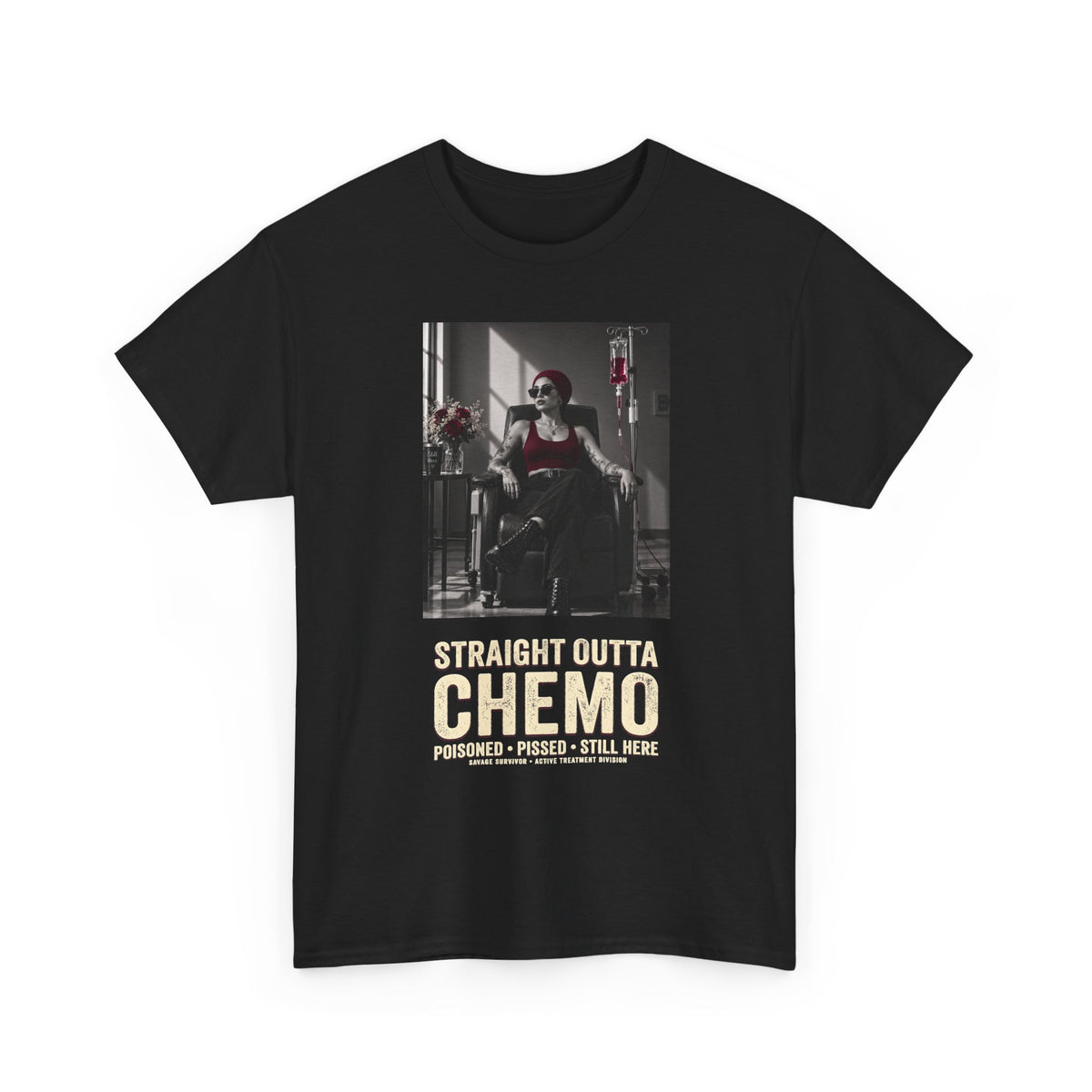 Straight Outta Chemo T-Shirt | Cancer Survivor Pride, Bold Typography