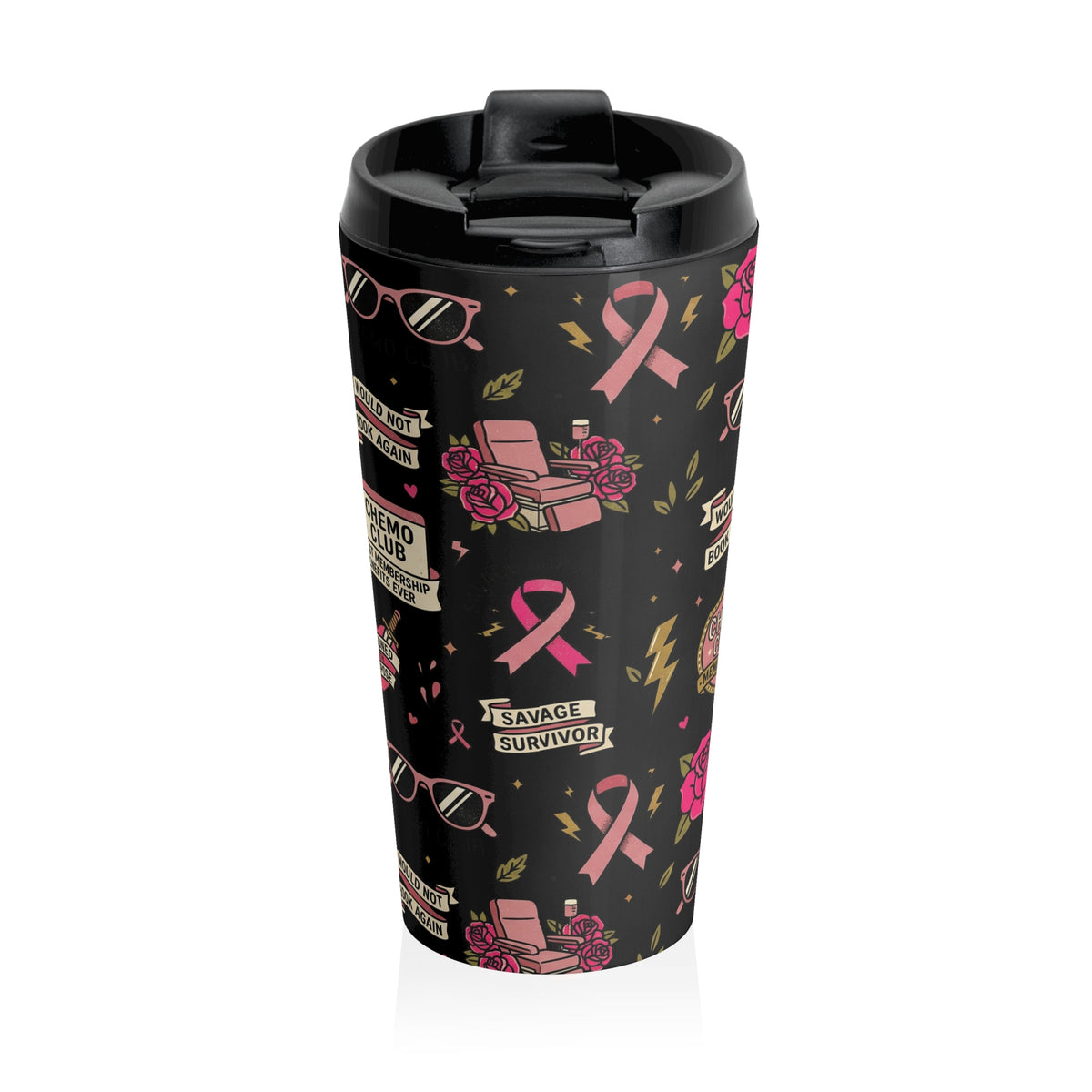 Stainless Chemo Club Travel Mug – Zero Stars, Would Not Book Again | Cancer Survivor Gift