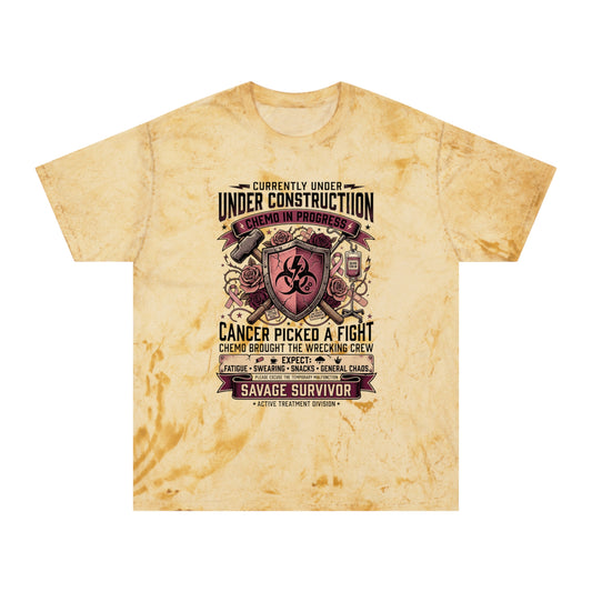 Chemo in Progress Vintage Cancer Fighter T-Shirt – Active Treatment Survivor Color Blast Tee