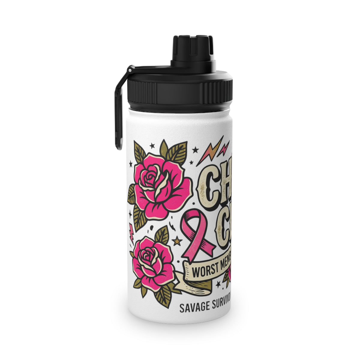 Chemo Club Water Bottle – Worst Membership Benefits Ever | Cancer Treatment GiftStainless