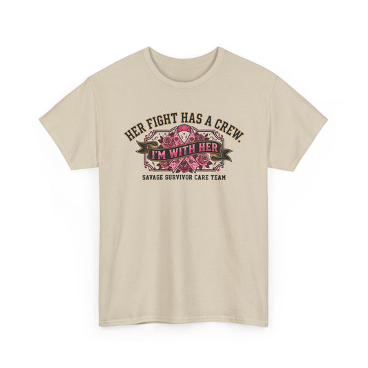 Unisex Personalized Cancer Caregiver Shirt – Fighting With Her Custom Name Support Team Tee