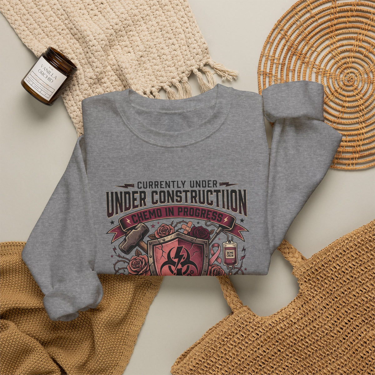 Chemo in Progress Cancer Fighter Sweatshirt – Active Treatment Survivor Crewneck
