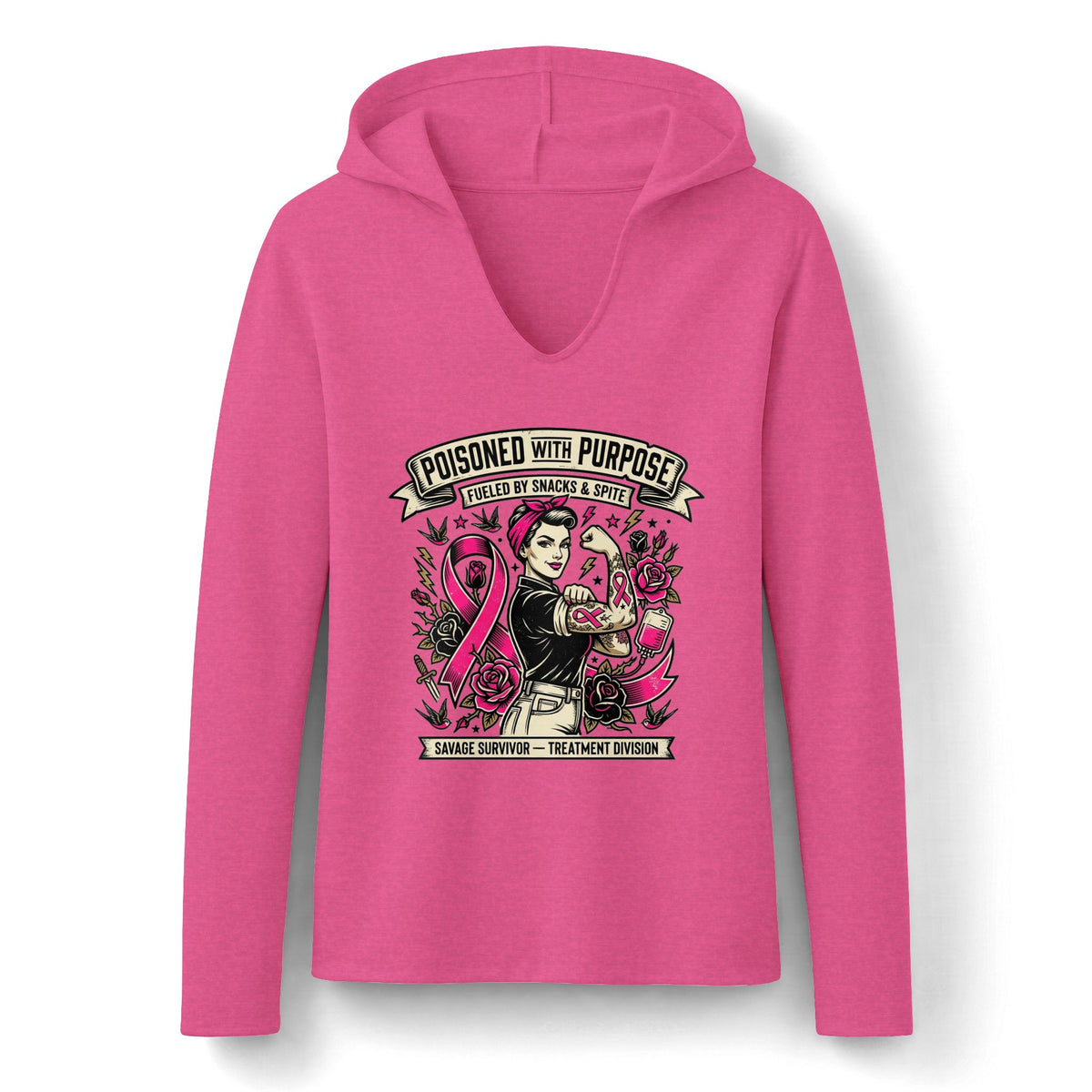 Poisoned With Purpose | Women’s Cancer Fighter Lightweight Hoodie