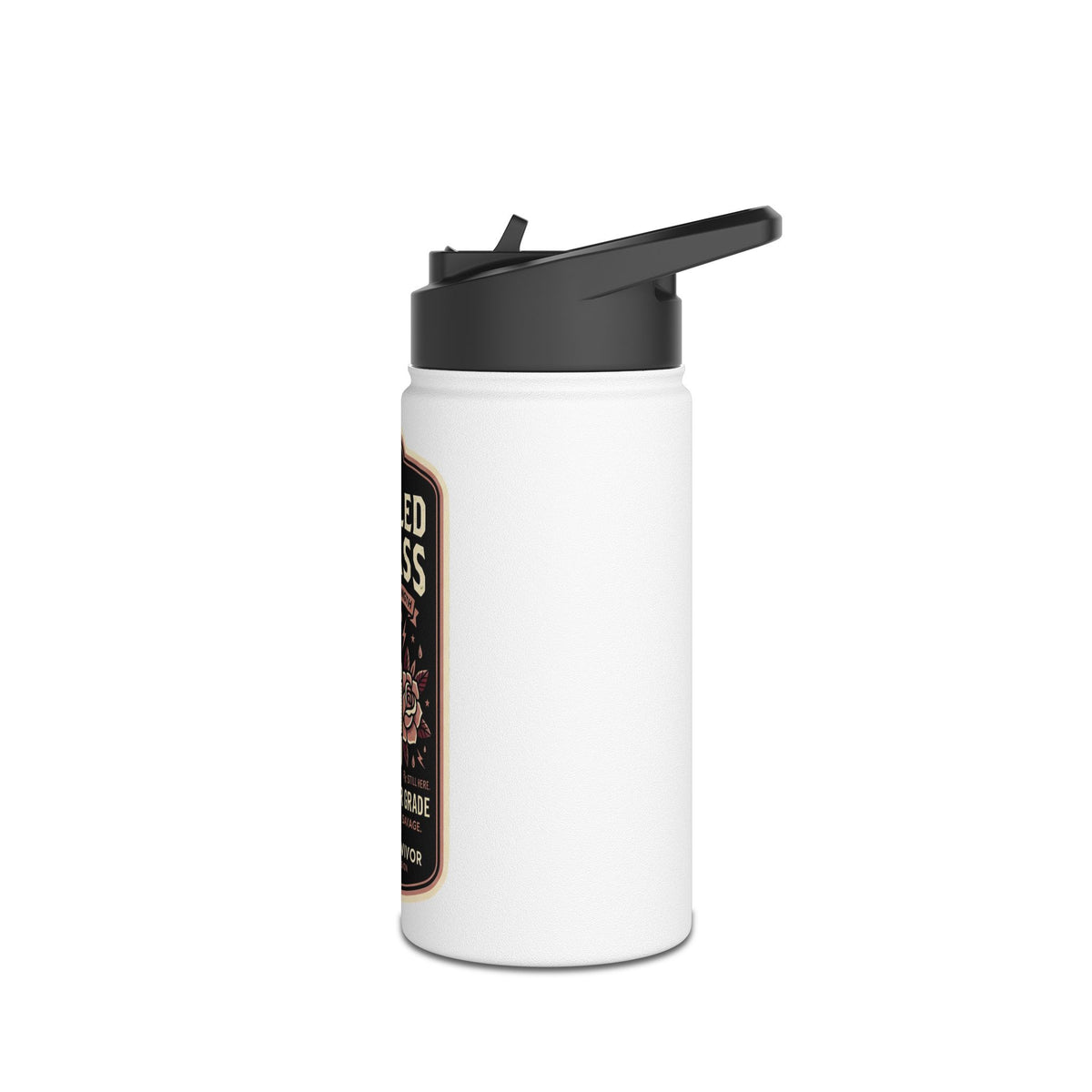 Bottled Badass Cancer Survivor Water Bottle – Funny Chemo Gift, Stainless Steel Survivor Bottle