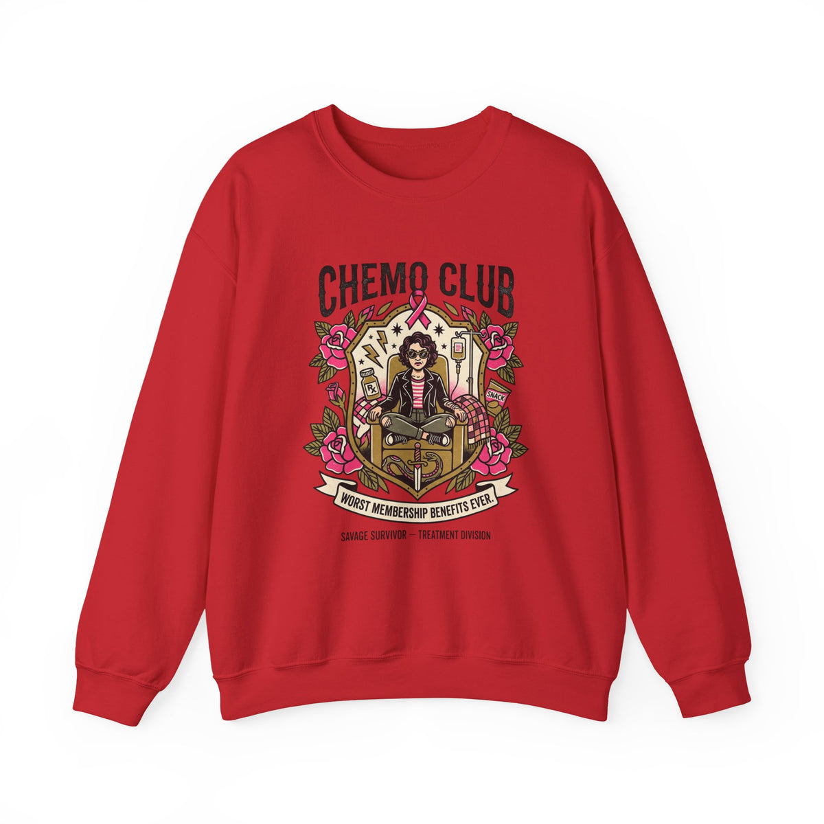 Chemo Club Crewneck Sweatshirt – Worst Membership Benefits Ever | Cancer Survivor Sweatshirt
