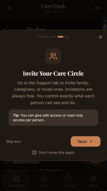 CareTrack — Digital Care Binder App for Cancer Patients & Caregivers | Lifetime Access | Medical Tracker