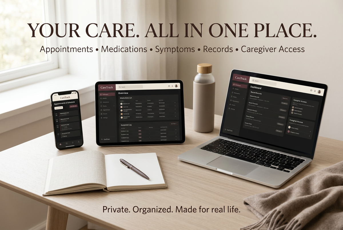 CareTrack — Digital Care Binder App for Cancer Patients & Caregivers | Unlimited Access | Medical Tracker