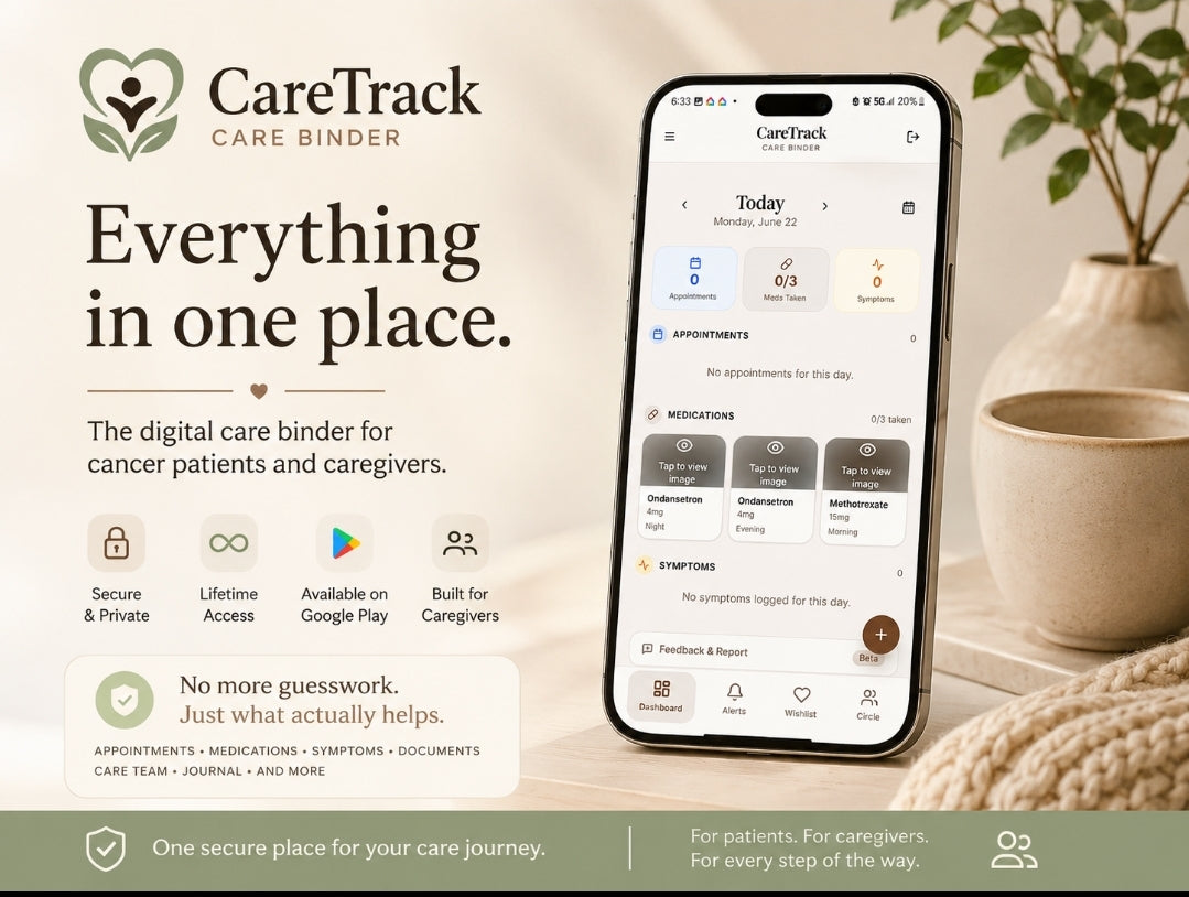 CareTrack — Digital Care Binder App for Cancer Patients & Caregivers | Lifetime Access | Medical Tracker